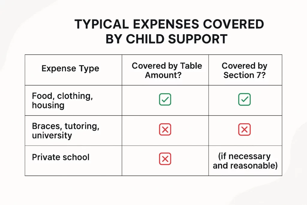 Expenses Covered by Child Support