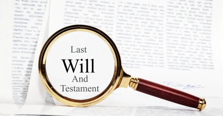 What is a will in Ontario - magnifying glass examining Last Will and Testament document